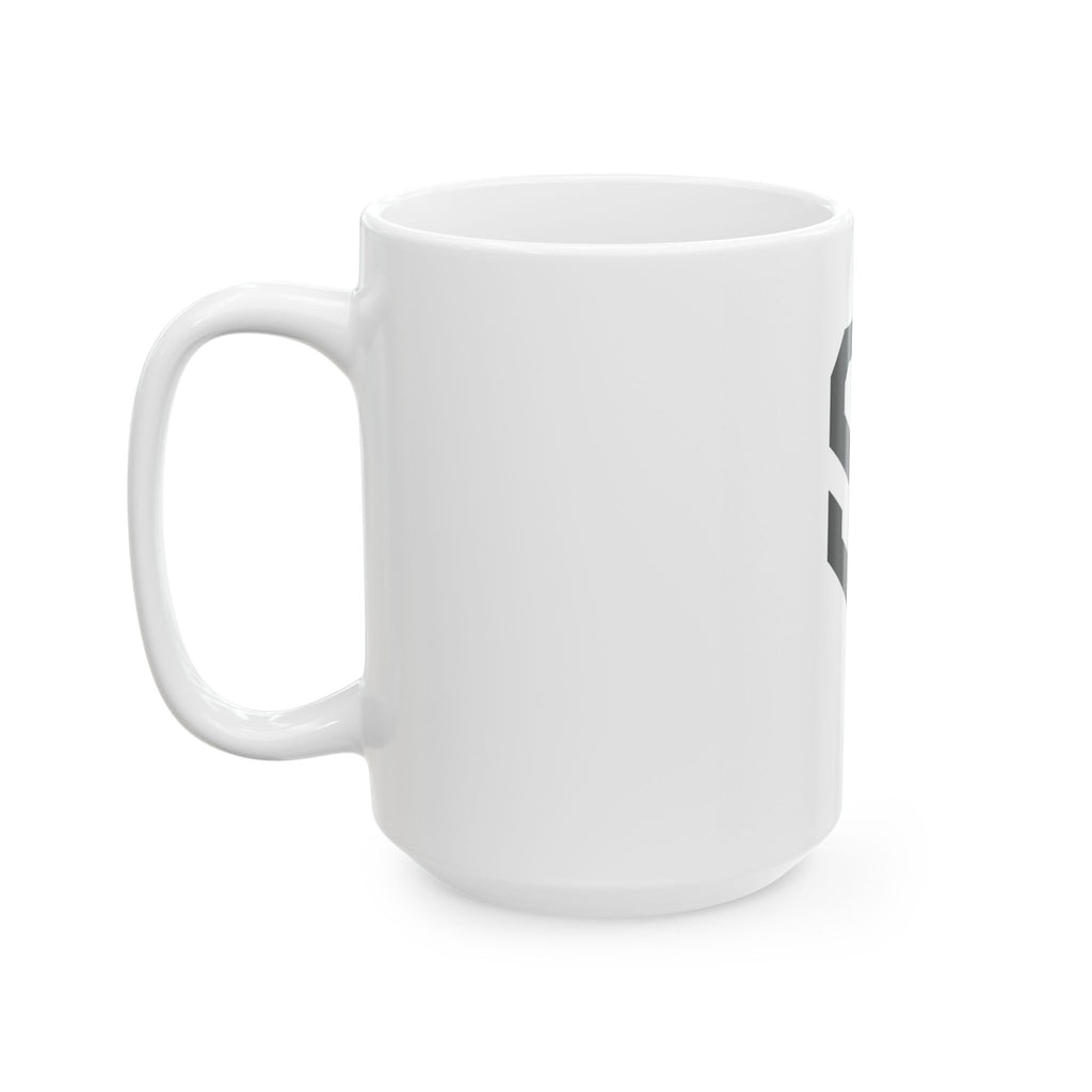 SF Monogram Ceramic Mug — Bold Black Logo Coffee Cup (11oz)