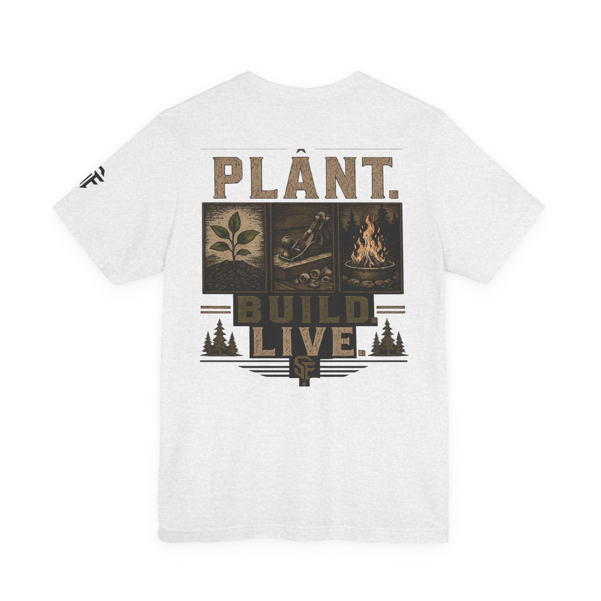 Plant Build Live Graphic Tee — Outdoor Gardening & Homesteading Shirt