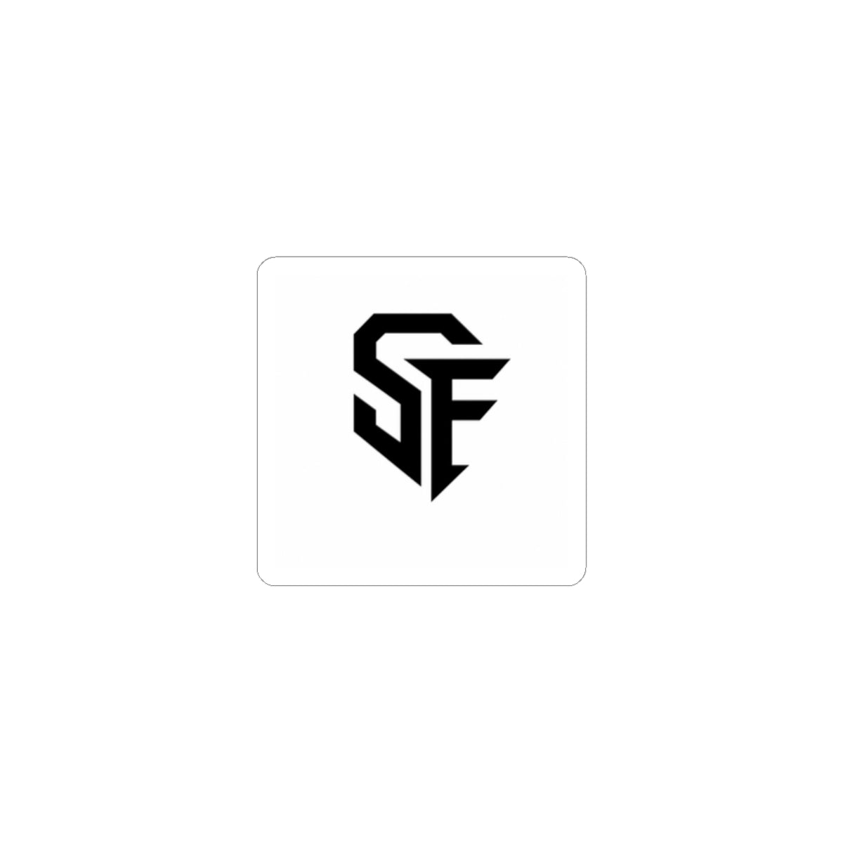 Monochrome SF Logo Kiss-Cut Sticker — Minimal Gamer/Creator Laptop Decal