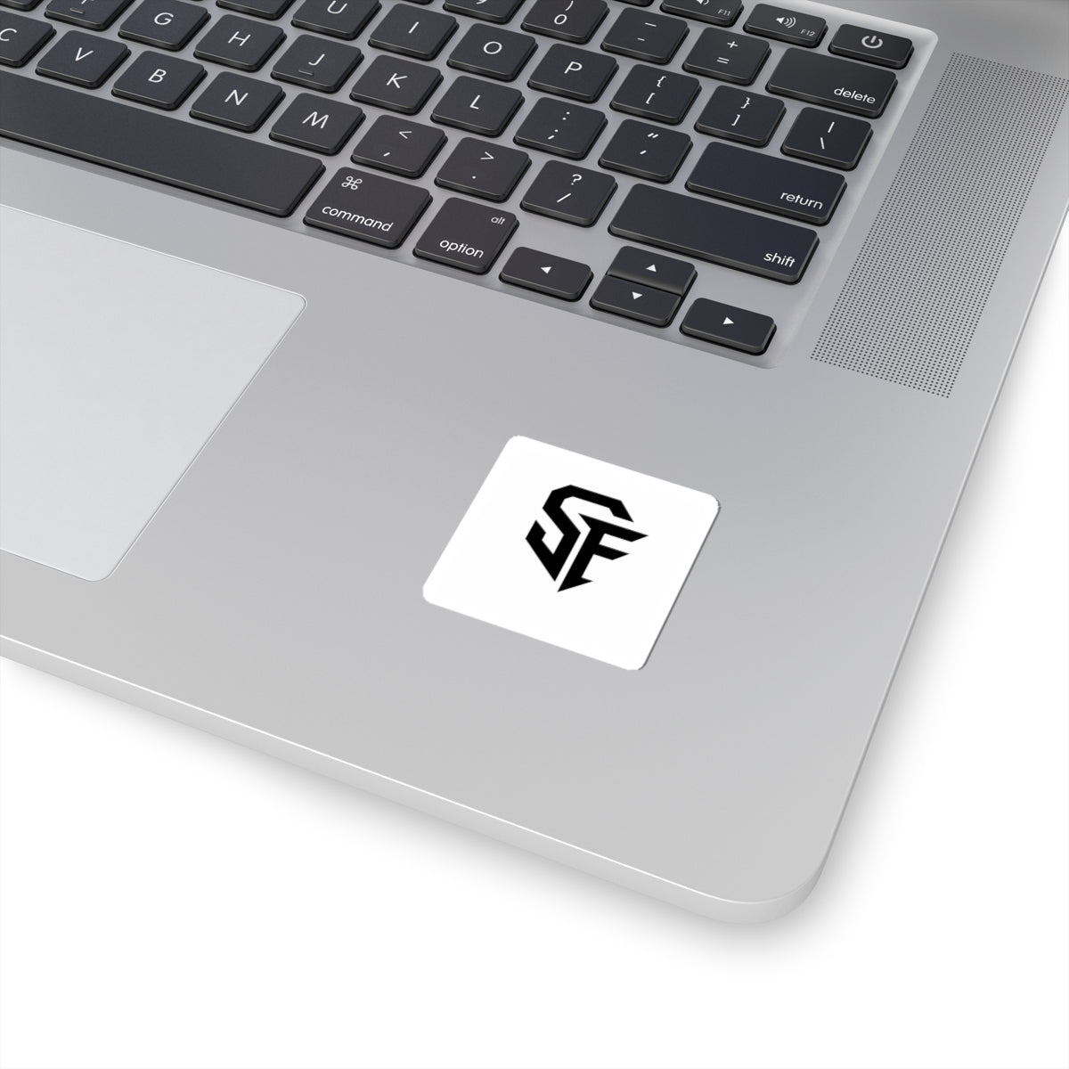 Monochrome SF Logo Kiss-Cut Sticker — Minimal Gamer/Creator Laptop Decal