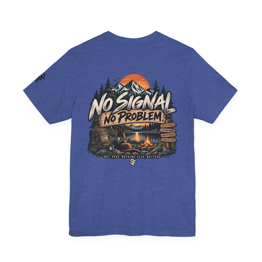 No Signal, No Problem Dog Camping Adventure Tee