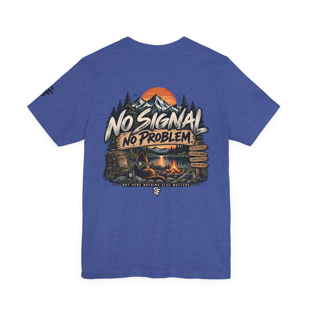 No Signal, No Problem Dog Camping Adventure Tee
