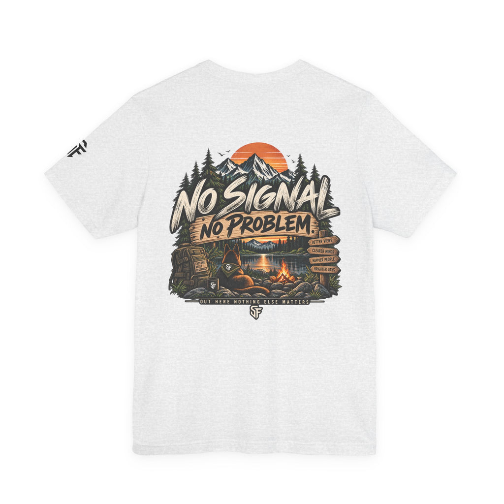 No Signal, No Problem Dog Camping Adventure Tee