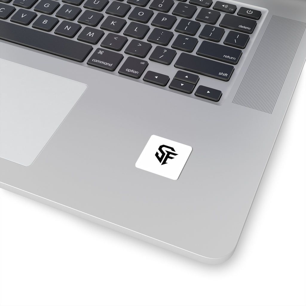 Monochrome SF Logo Kiss-Cut Sticker — Minimal Gamer/Creator Laptop Decal