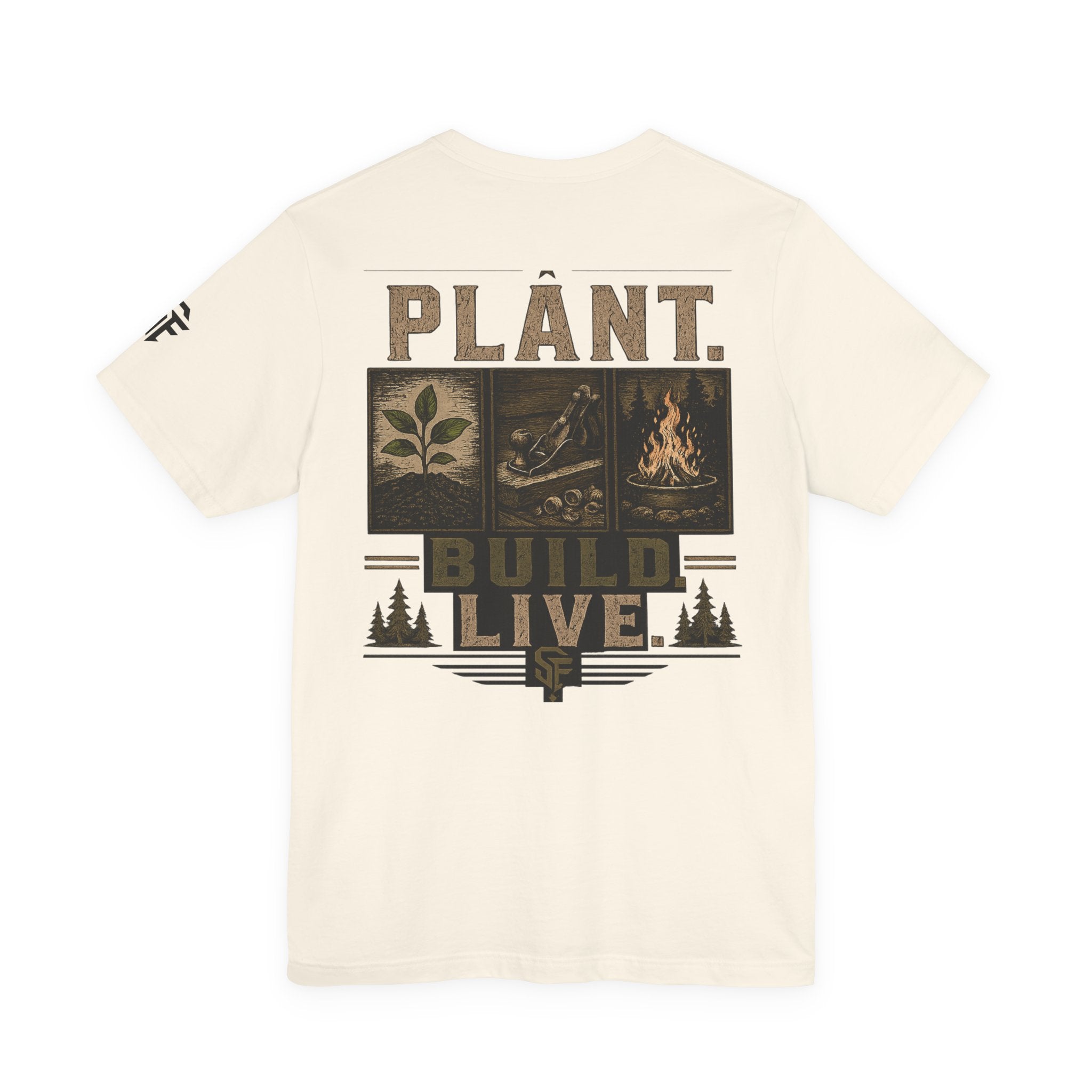 Plant Build Live Graphic Tee — Outdoor Gardening & Homesteading Shirt