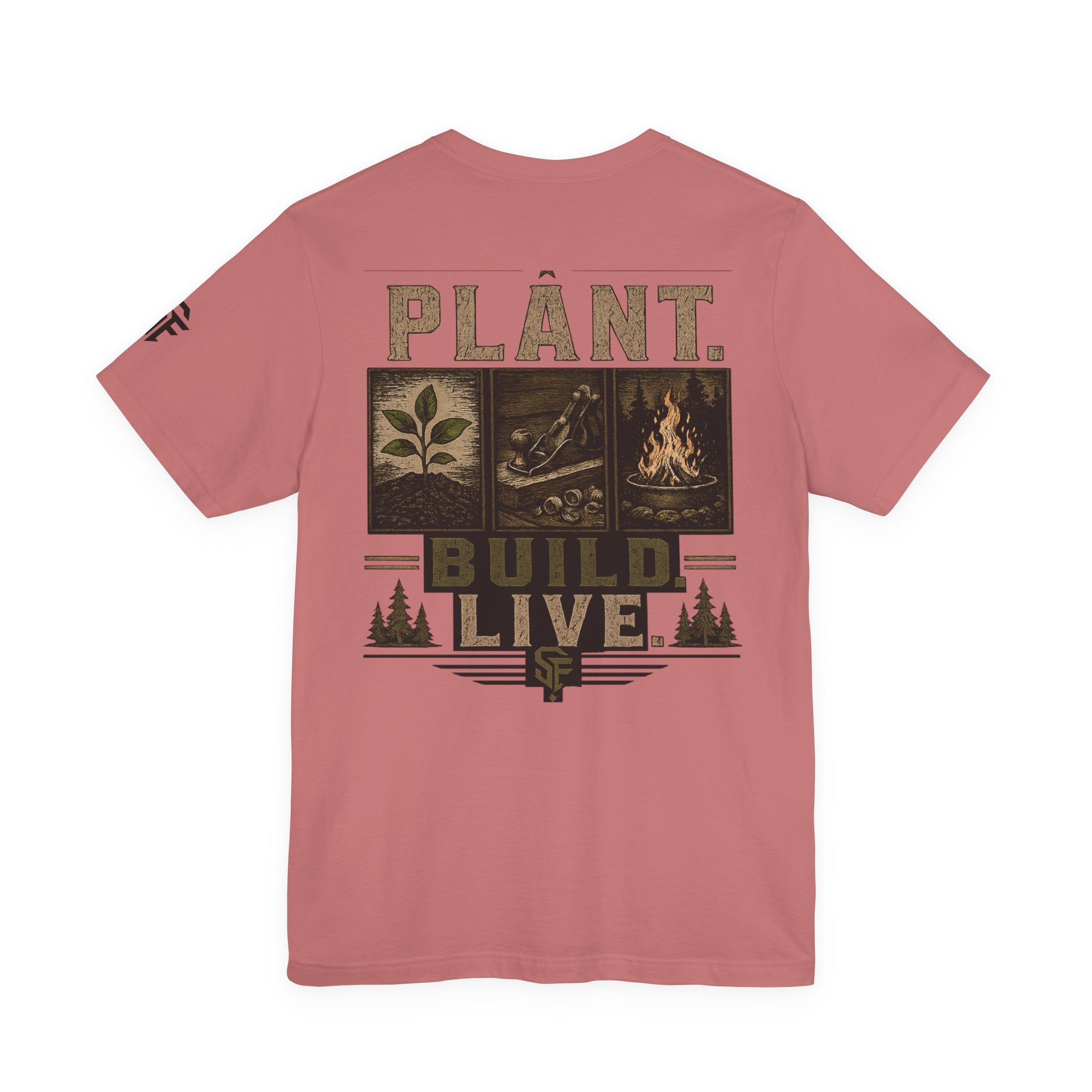 Plant Build Live Graphic Tee — Outdoor Gardening & Homesteading Shirt