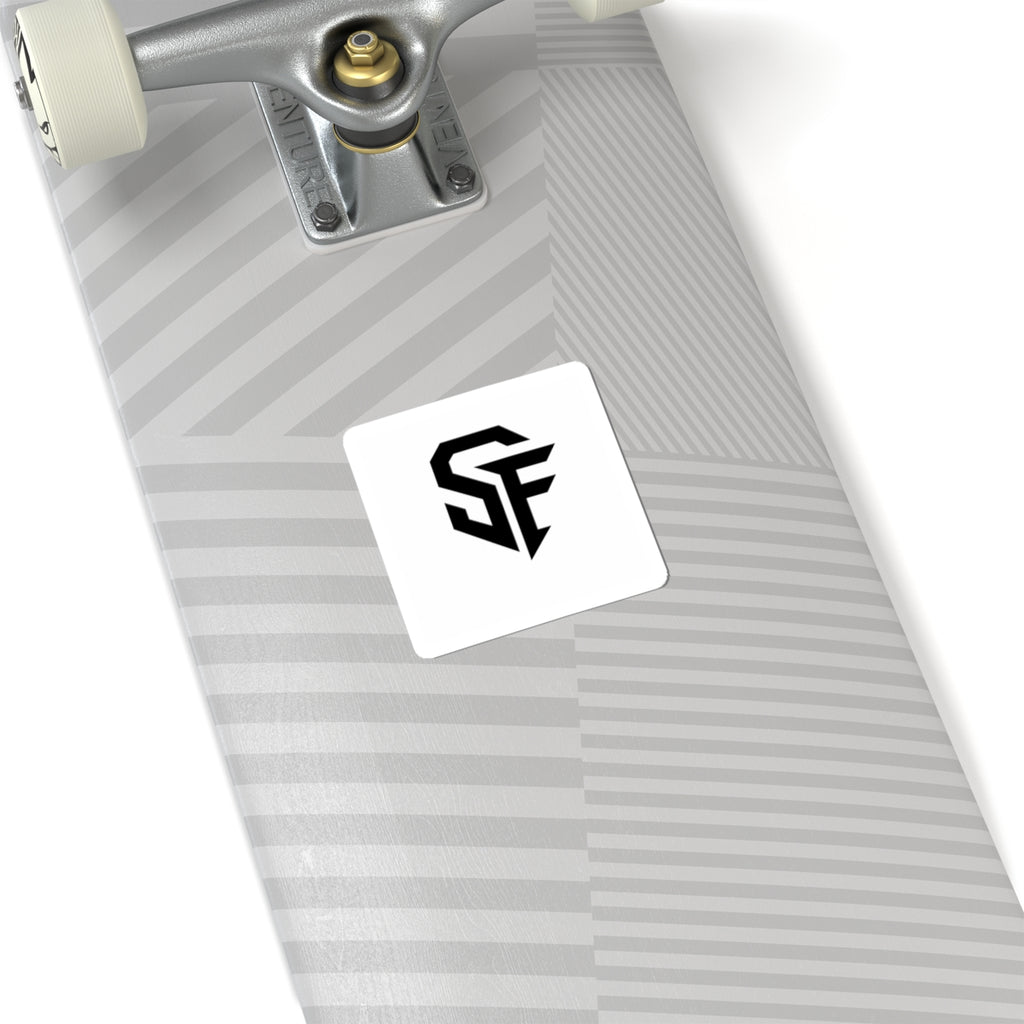 Monochrome SF Logo Kiss-Cut Sticker — Minimal Gamer/Creator Laptop Decal