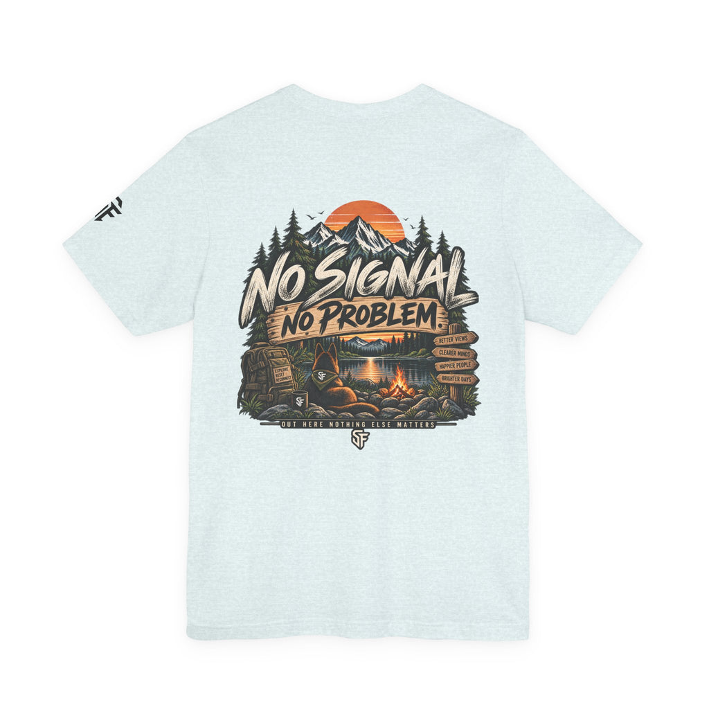 No Signal, No Problem Dog Camping Adventure Tee