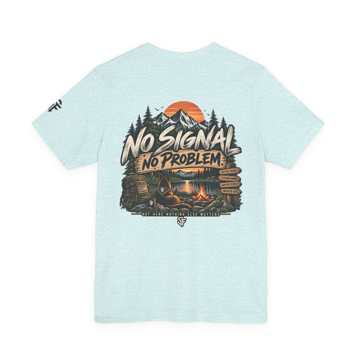 No Signal, No Problem Dog Camping Adventure Tee