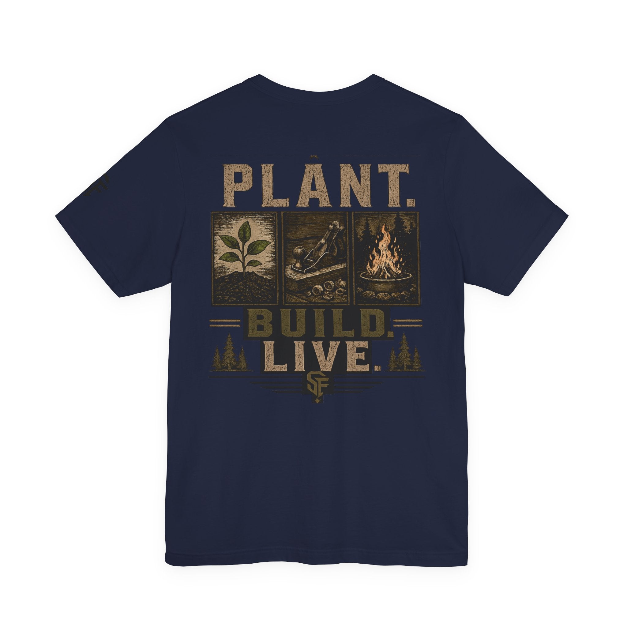 Plant Build Live Graphic Tee — Outdoor Gardening & Homesteading Shirt