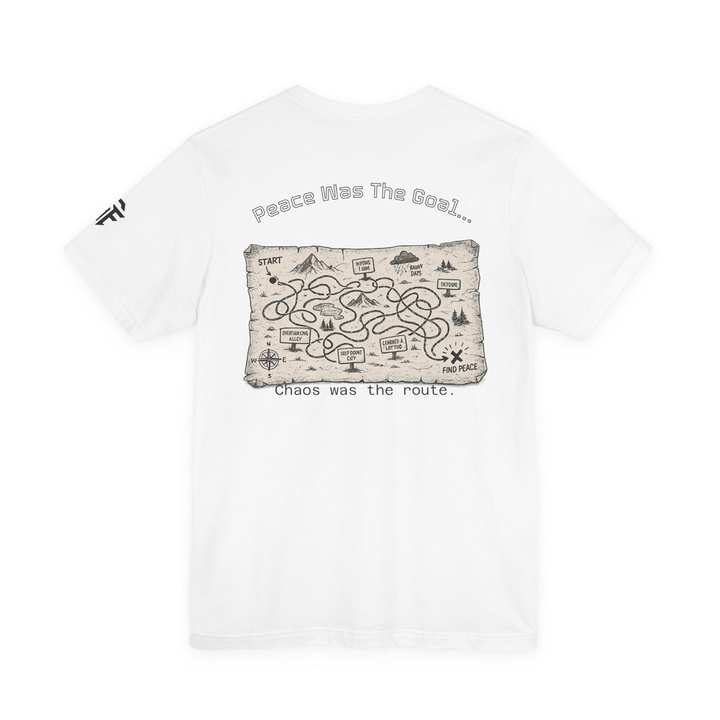T-Shirt — 'Peace Was The Goal, Chaos Was The Route' Vintage Map Graphic Tee
