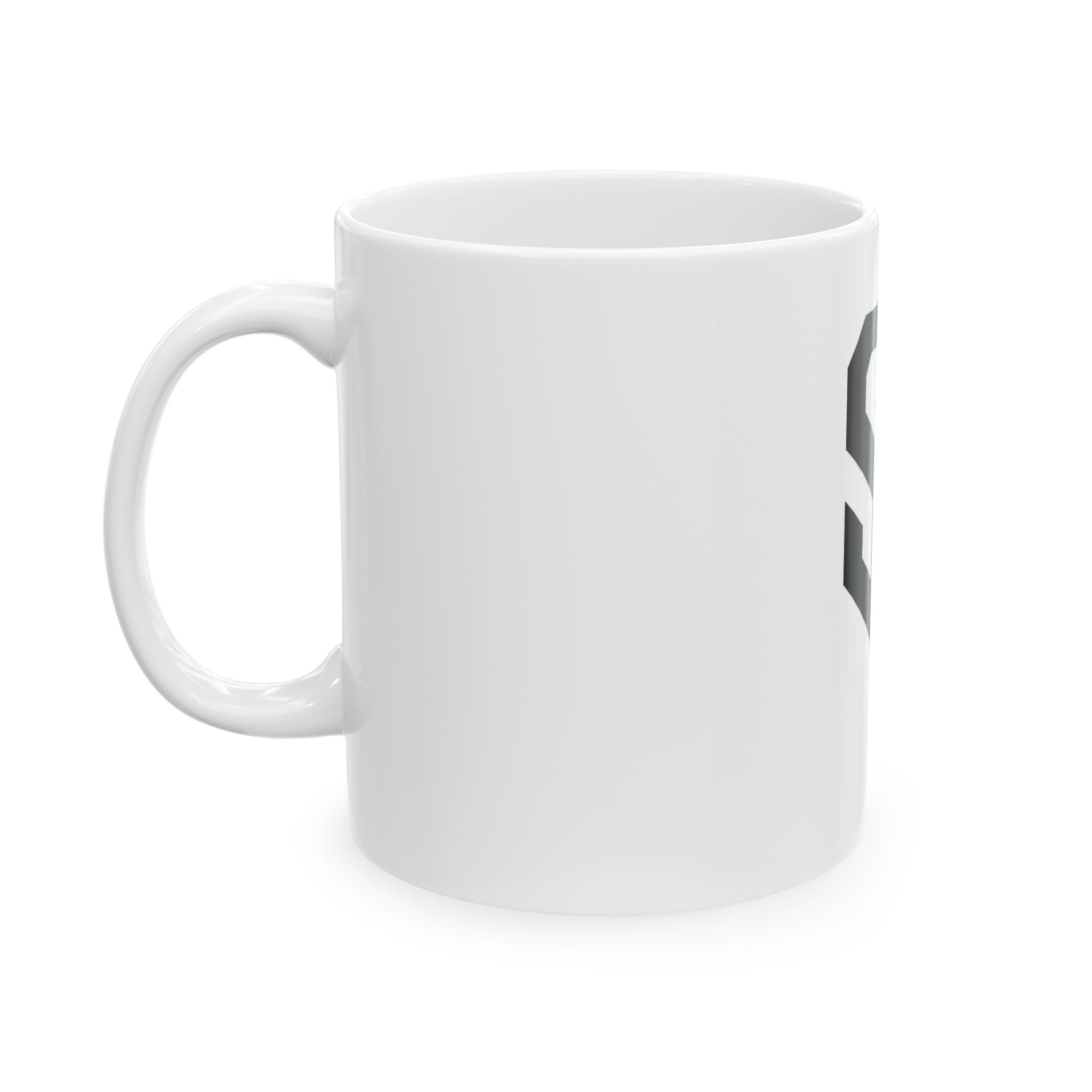 SF Monogram Ceramic Mug — Bold Black Logo Coffee Cup (11oz)