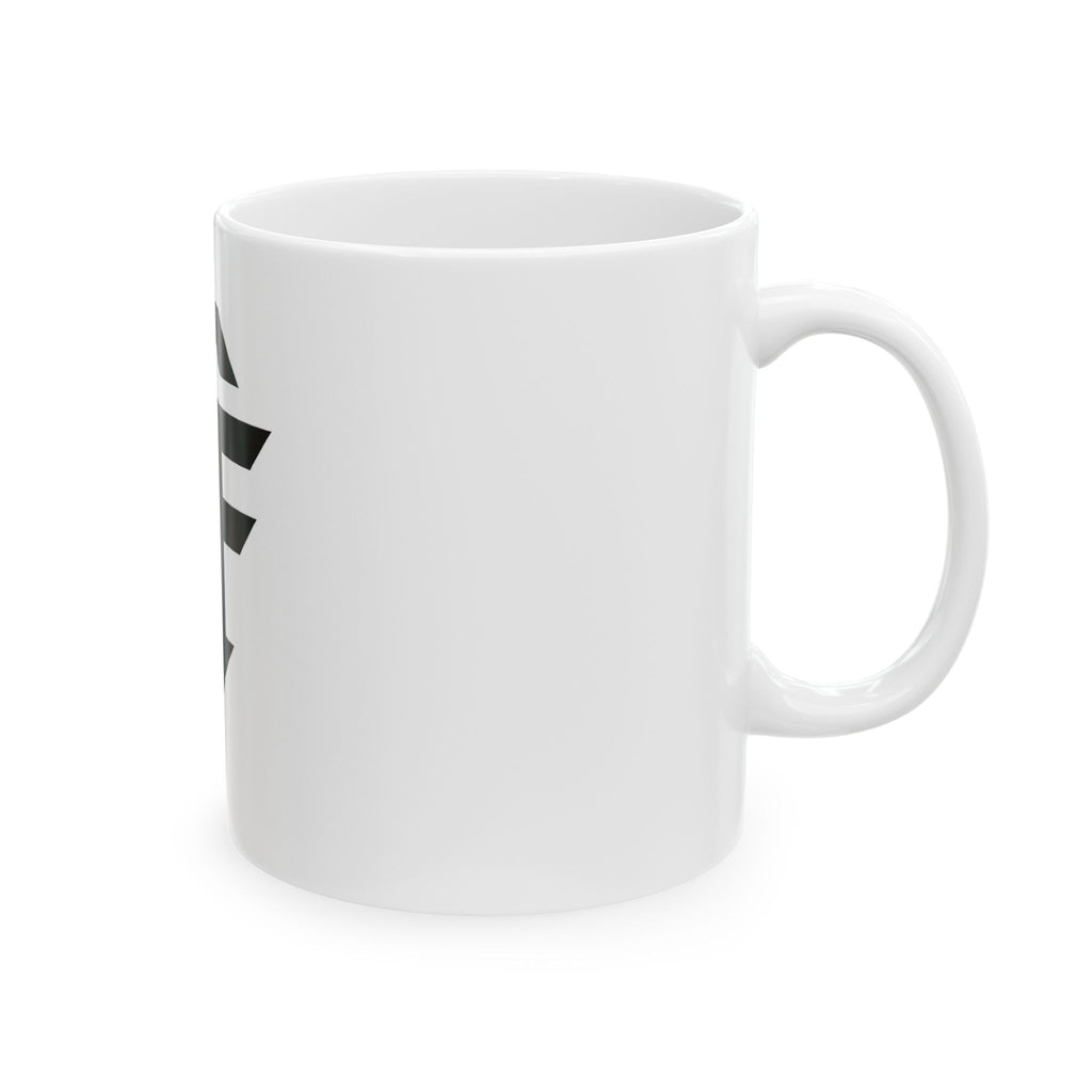 SF Monogram Ceramic Mug — Bold Black Logo Coffee Cup (11oz)