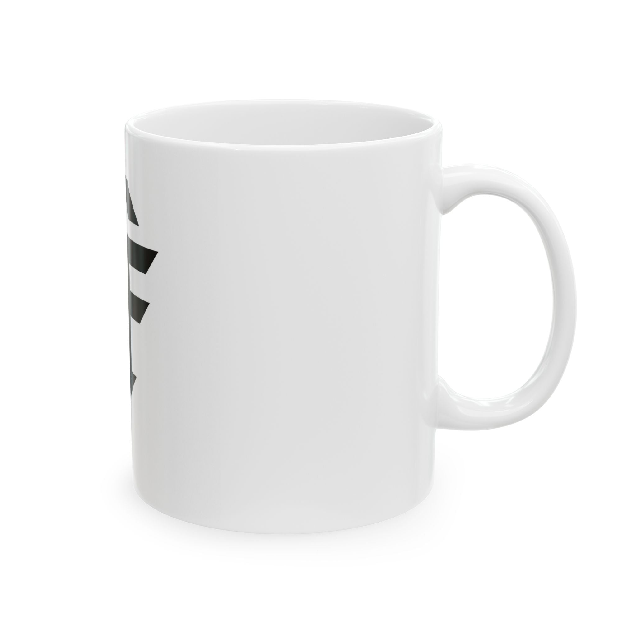 SF Monogram Ceramic Mug — Bold Black Logo Coffee Cup (11oz)