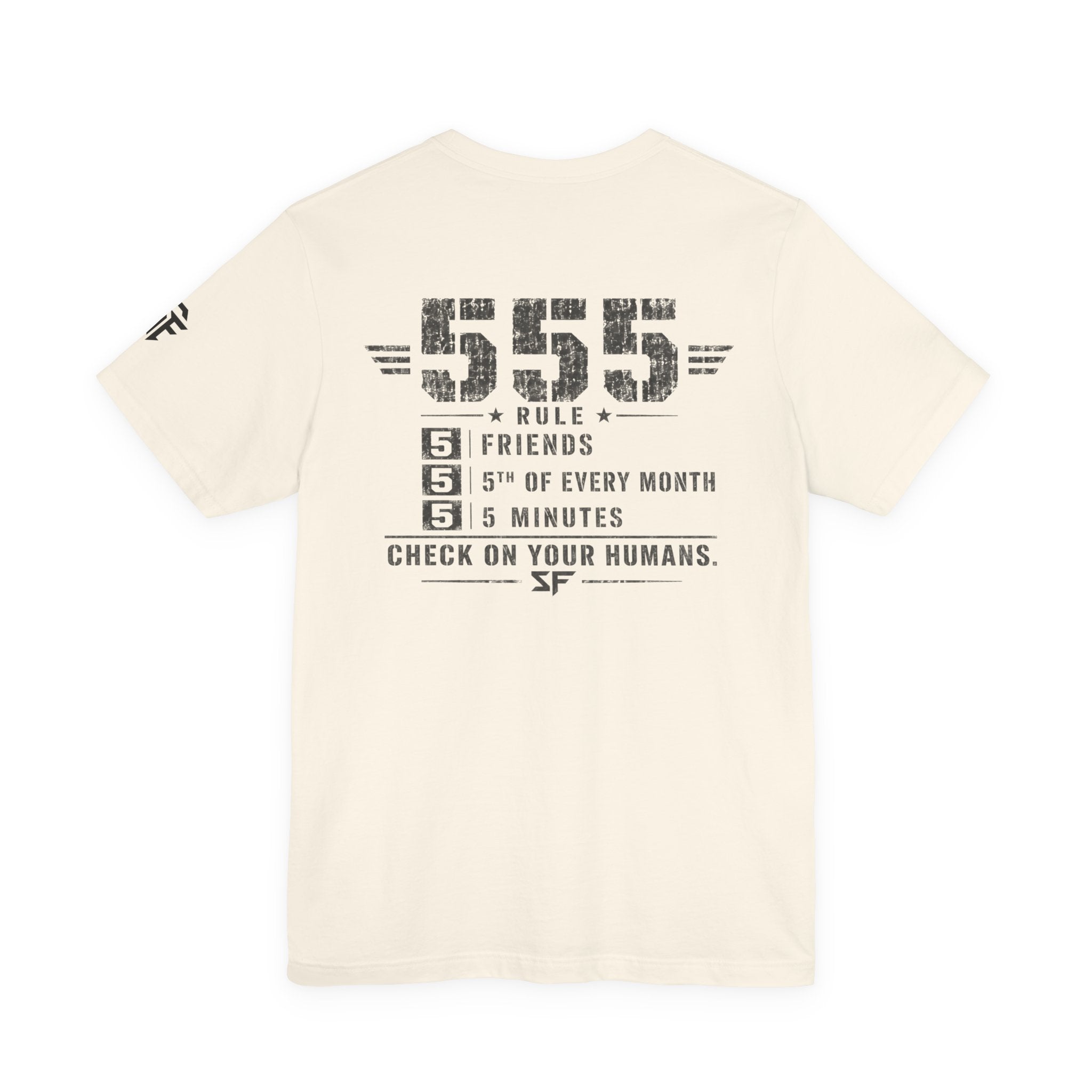 555 Rule T-Shirt — '5 Friends, 5th of Every Month, 5 Minutes' Motivational Tee