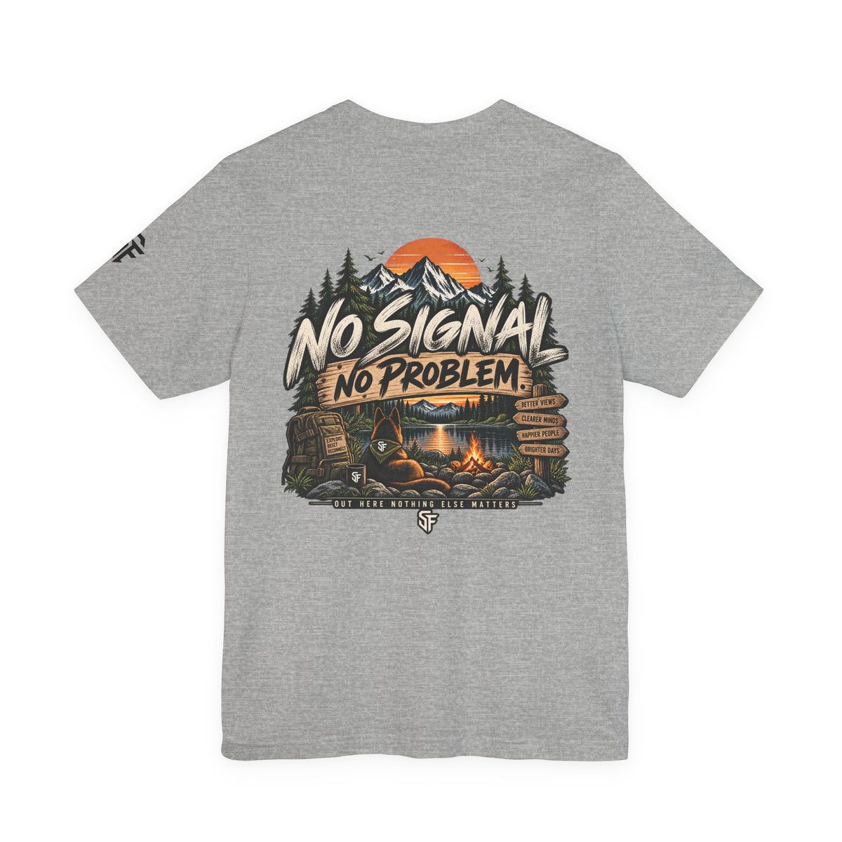 No Signal, No Problem Dog Camping Adventure Tee