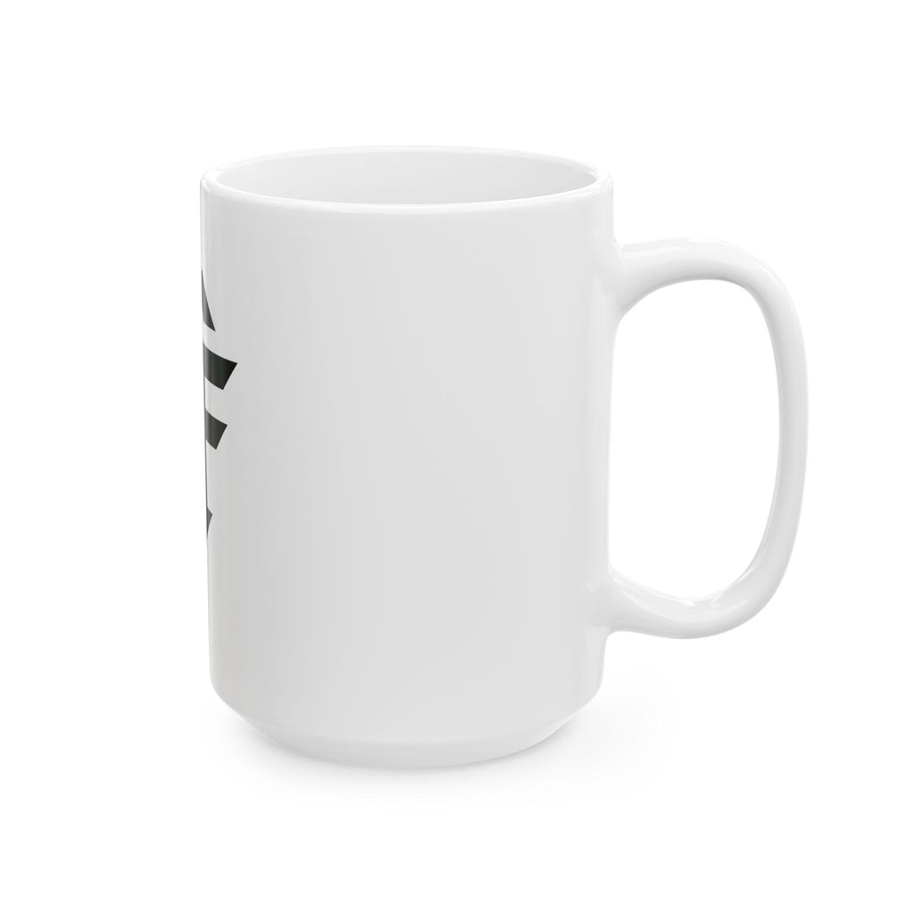 SF Monogram Ceramic Mug — Bold Black Logo Coffee Cup (11oz)