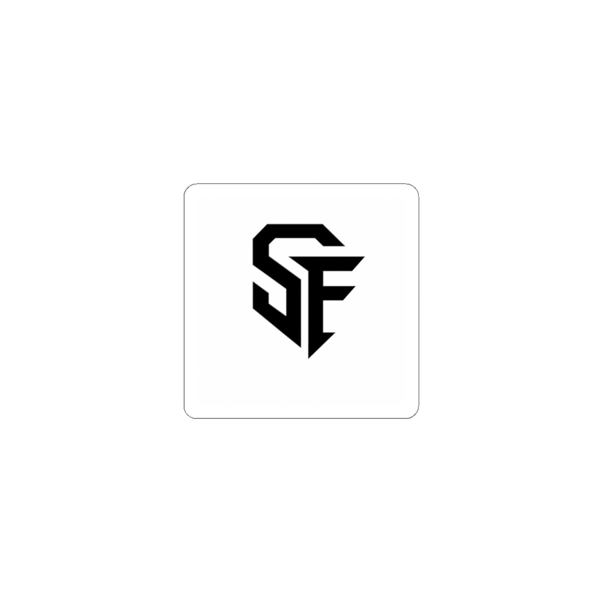 Monochrome SF Logo Kiss-Cut Sticker — Minimal Gamer/Creator Laptop Decal