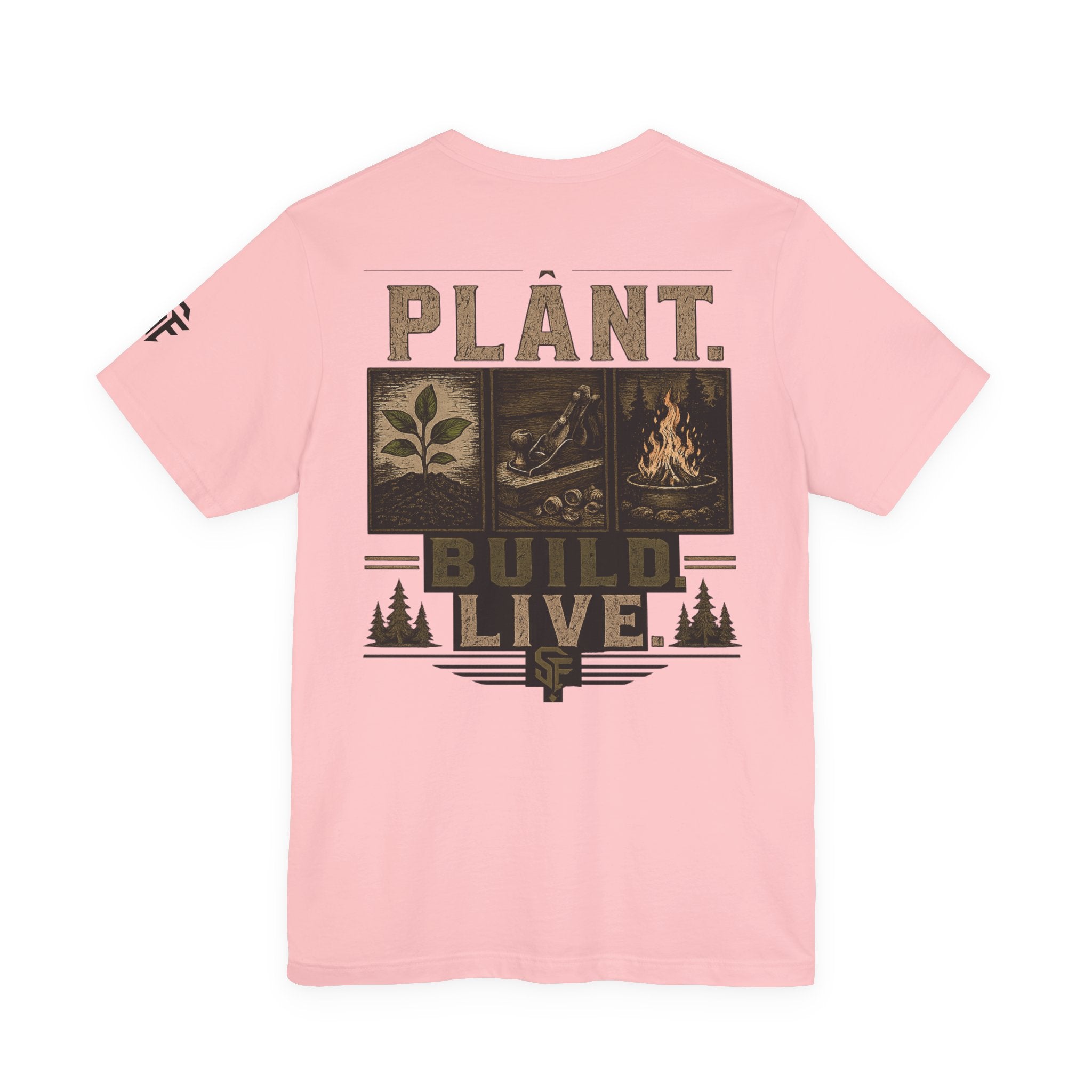 Plant Build Live Graphic Tee — Outdoor Gardening & Homesteading Shirt