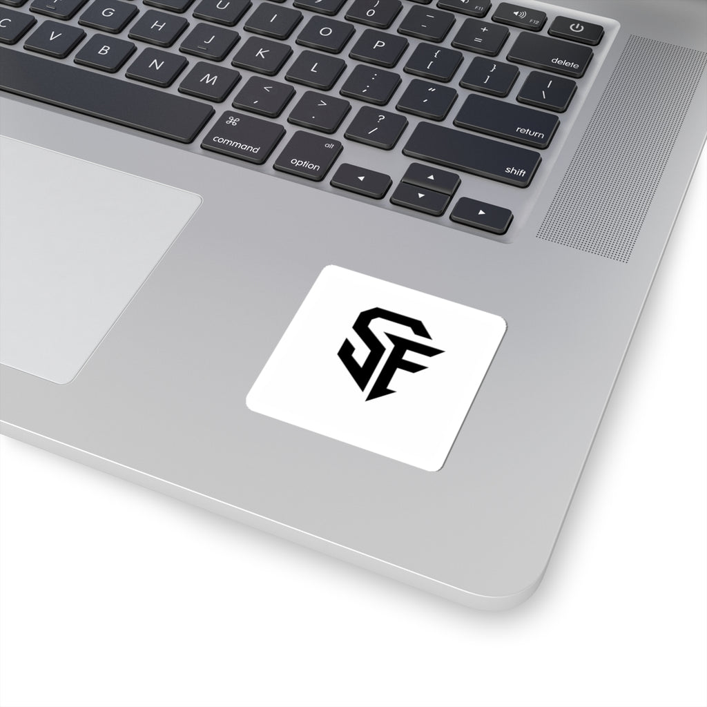 Monochrome SF Logo Kiss-Cut Sticker — Minimal Gamer/Creator Laptop Decal