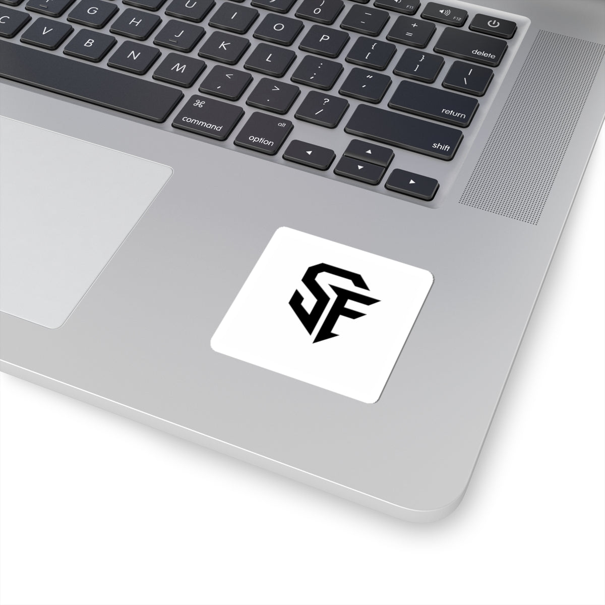 Monochrome SF Logo Kiss-Cut Sticker — Minimal Gamer/Creator Laptop Decal