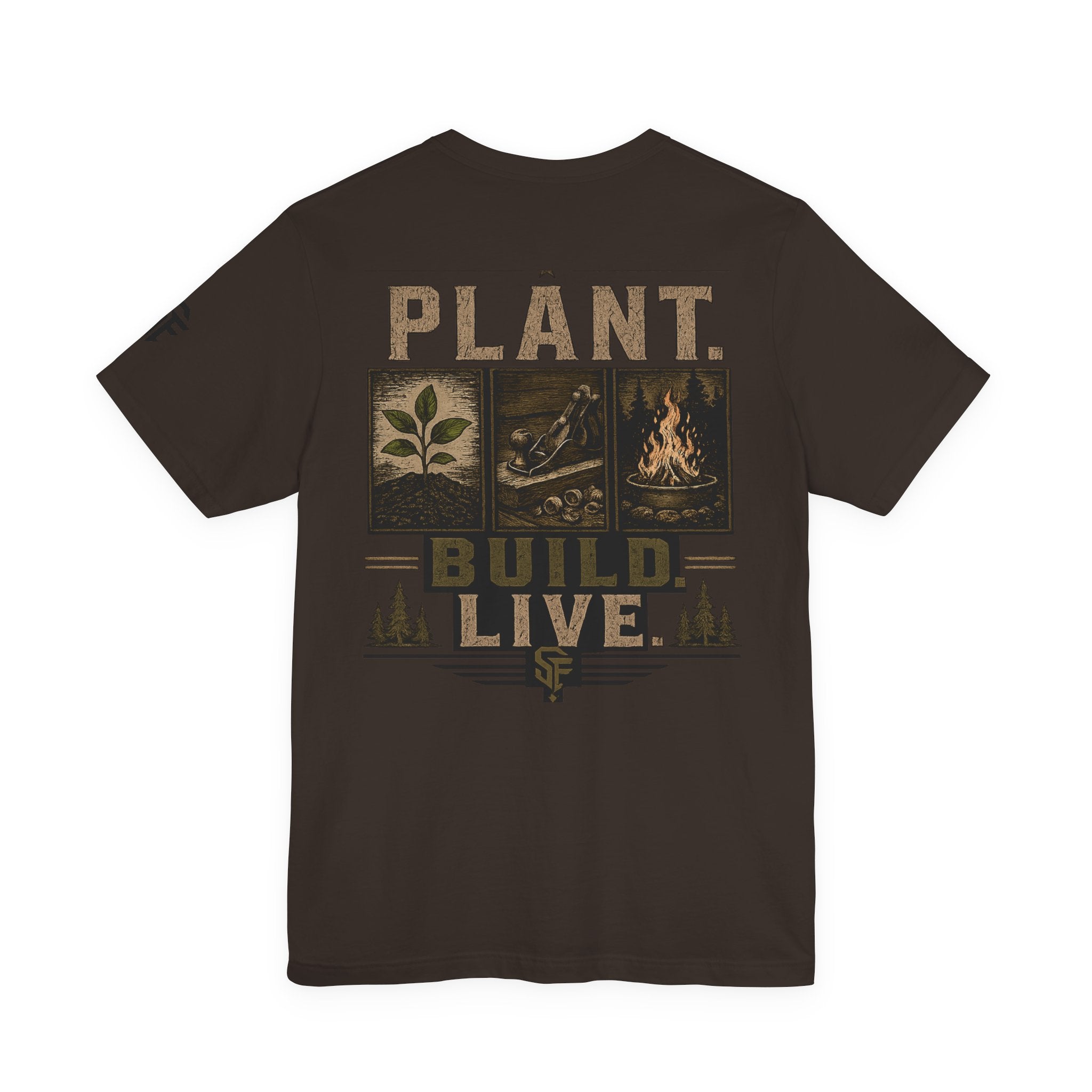 Plant Build Live Graphic Tee — Outdoor Gardening & Homesteading Shirt