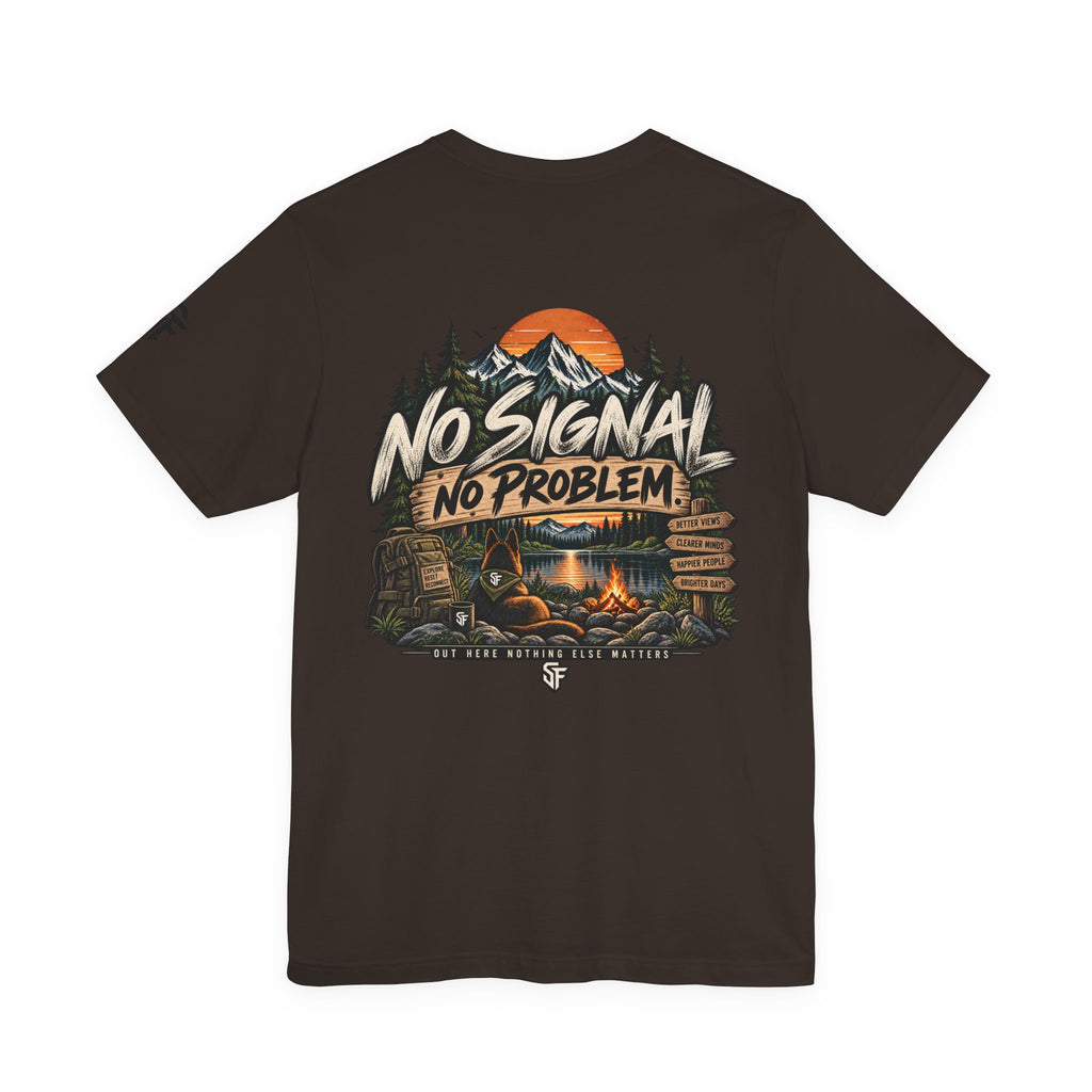 No Signal, No Problem Dog Camping Adventure Tee