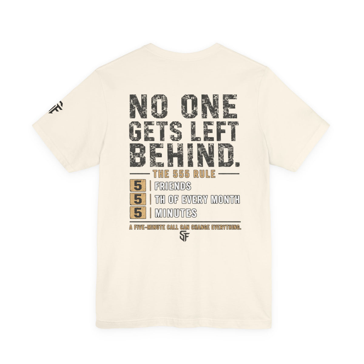 No One Gets Left Behind | 555 Rule Mental Health Graphic Tee