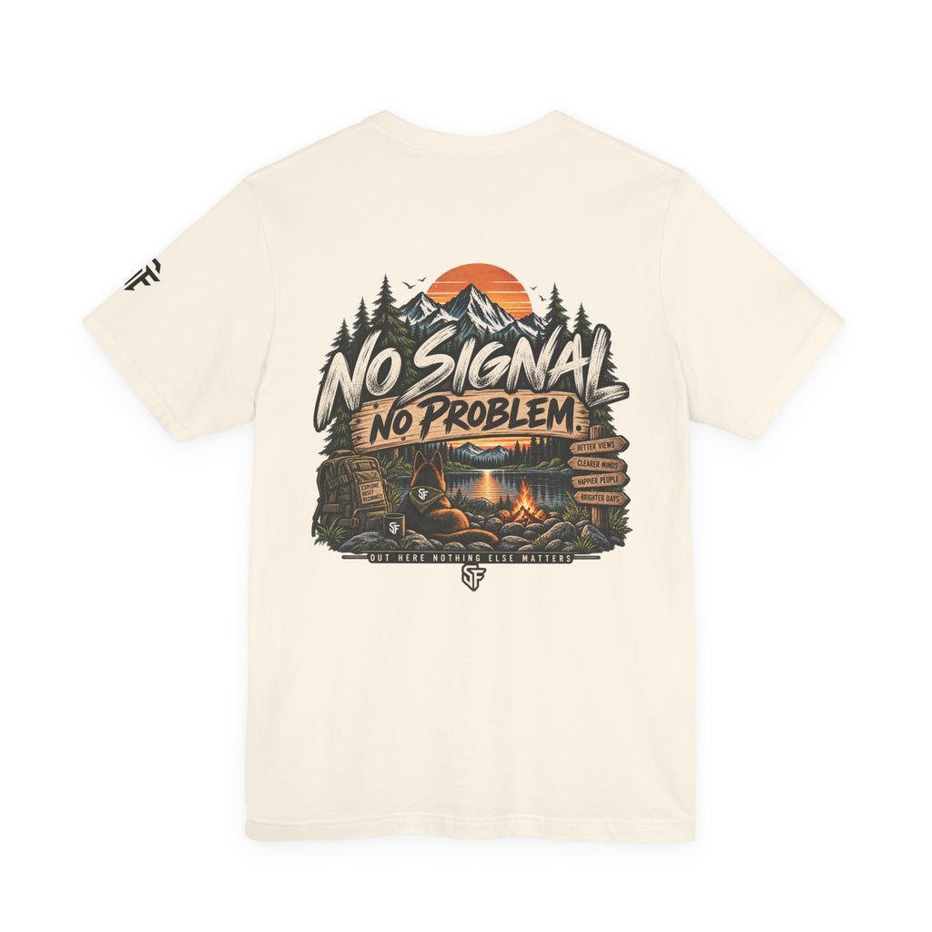 No Signal, No Problem Dog Camping Adventure Tee